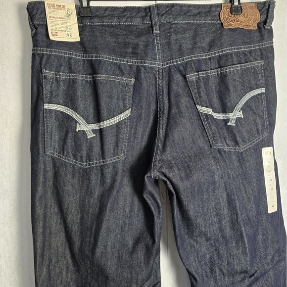 Vintage Marc Ecko Unltd Mens Jeans Baggy Fit 42×31 Dark Wash Denim Cyber Y2K NWT - Picture 10 of 11